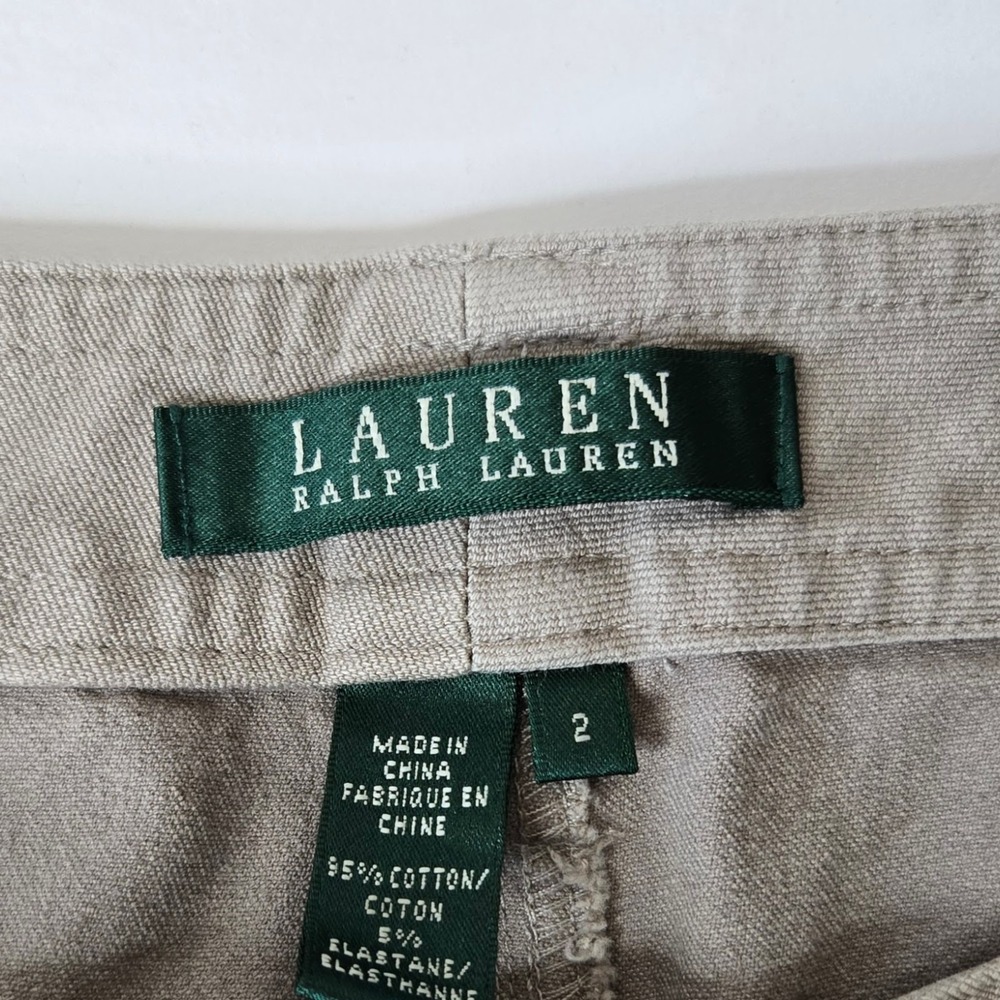 Lauren Ralph Lauren Womens Straight Leg Pants Size 2 Beige Career Stretch Ankle - Picture 6 of 8